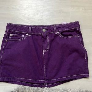 purple mini skirt